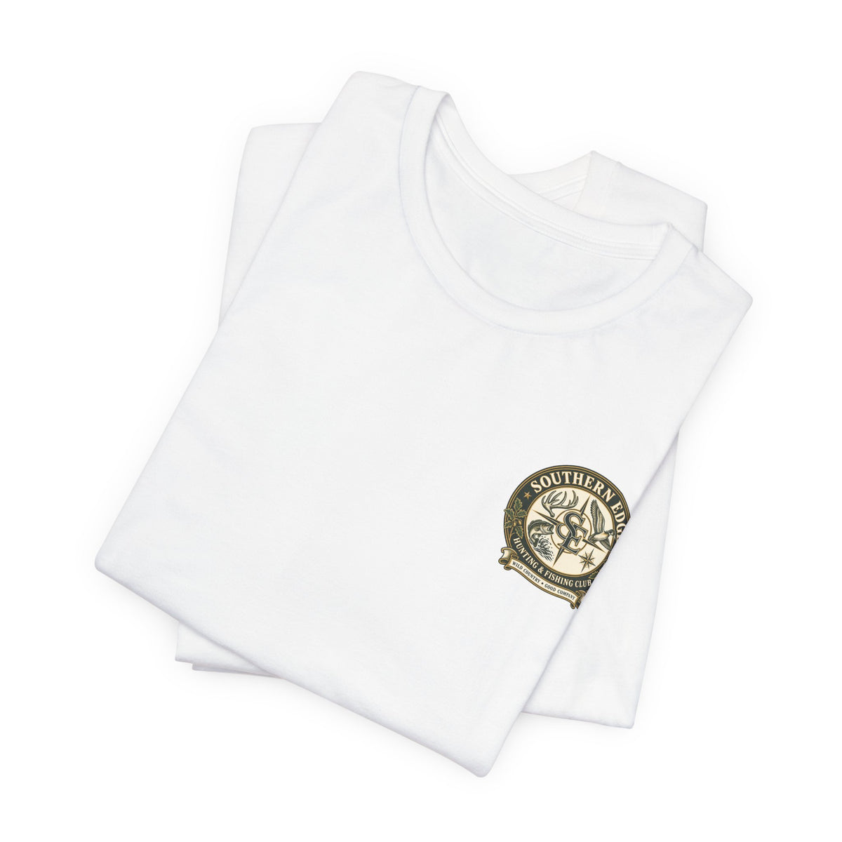 Adventure Patch Tee — 'Campfire Crew' Emblem Short Sleeve T-Shirt