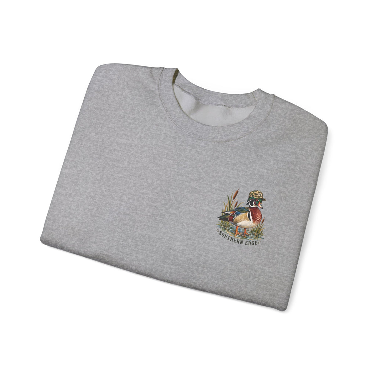 Duck Hunting Crewneck Sweatshirt — "Southern Edge" Wood Duck Graphic