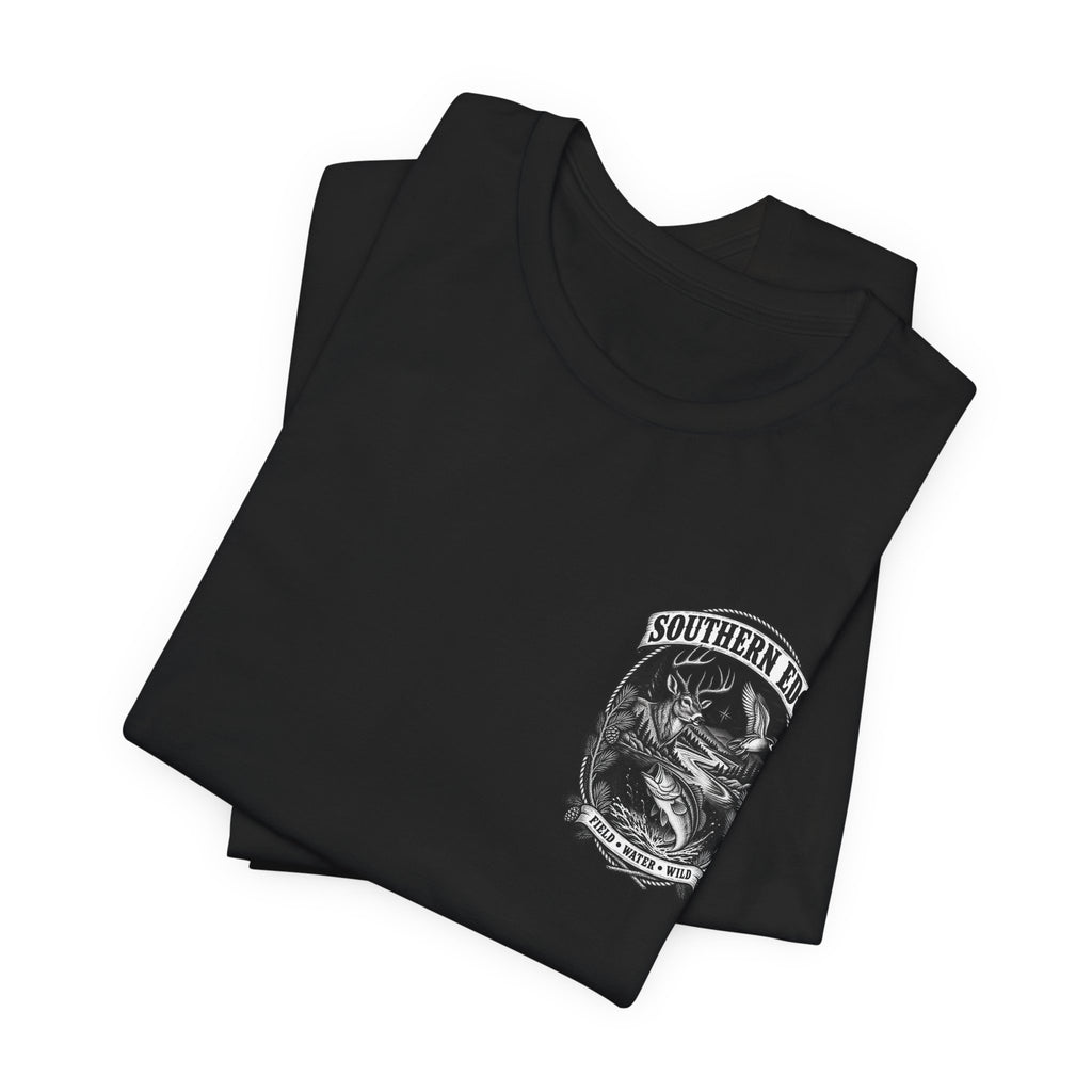 Southern Born Fishing Skull Tee — Vintage Angler Short Sleeve Shirt