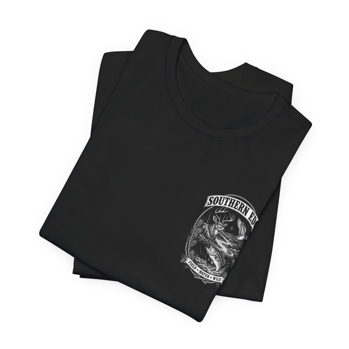 Southern Born Fishing Skull Tee — Vintage Angler Short Sleeve Shirt