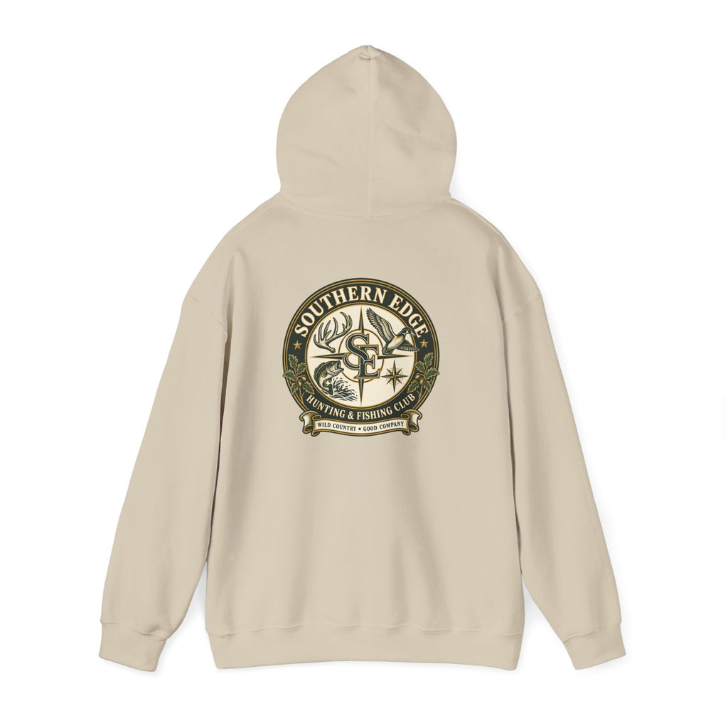 Hoodie — Vintage Green Camo Bear Patch Chest Sweatshirt