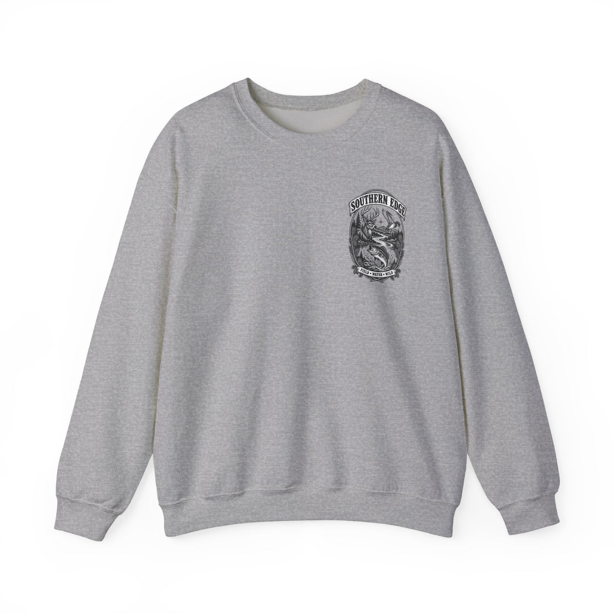 Southern Edge Outdoor Crewneck Sweatshirt — Field Water Wild Graphic