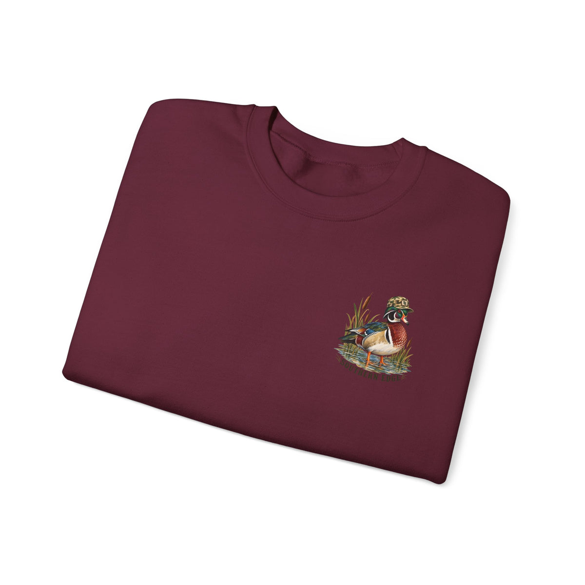 Duck Hunting Crewneck Sweatshirt — "Southern Edge" Wood Duck Graphic