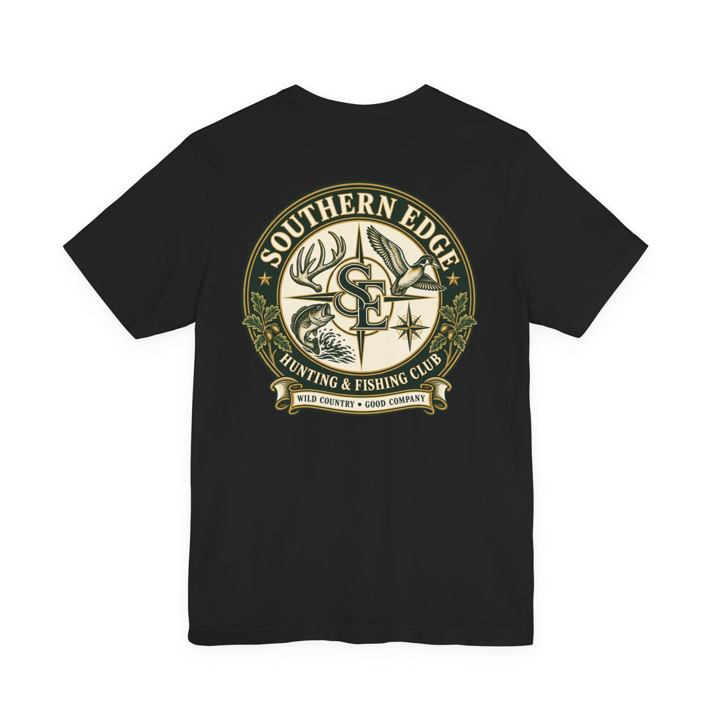 Adventure Patch Tee — 'Campfire Crew' Emblem Short Sleeve T-Shirt