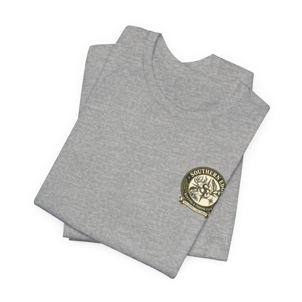 Adventure Patch Tee — 'Campfire Crew' Emblem Short Sleeve T-Shirt