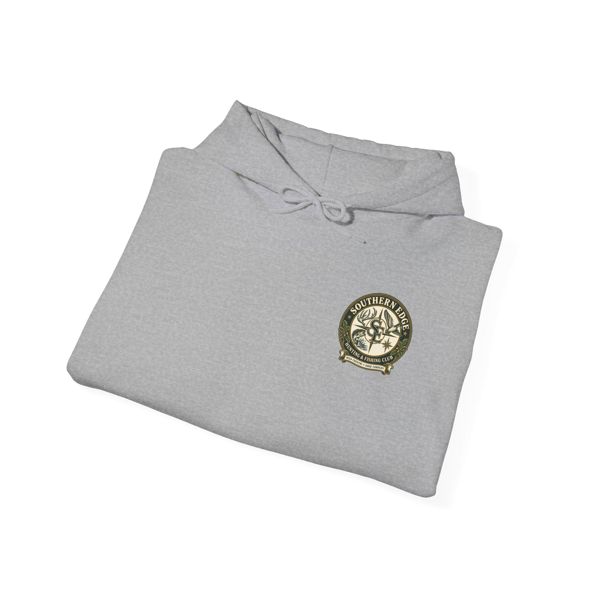 Hoodie — Vintage Green Camo Bear Patch Chest Sweatshirt