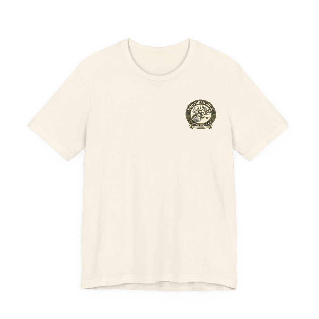 Adventure Patch Tee — 'Campfire Crew' Emblem Short Sleeve T-Shirt
