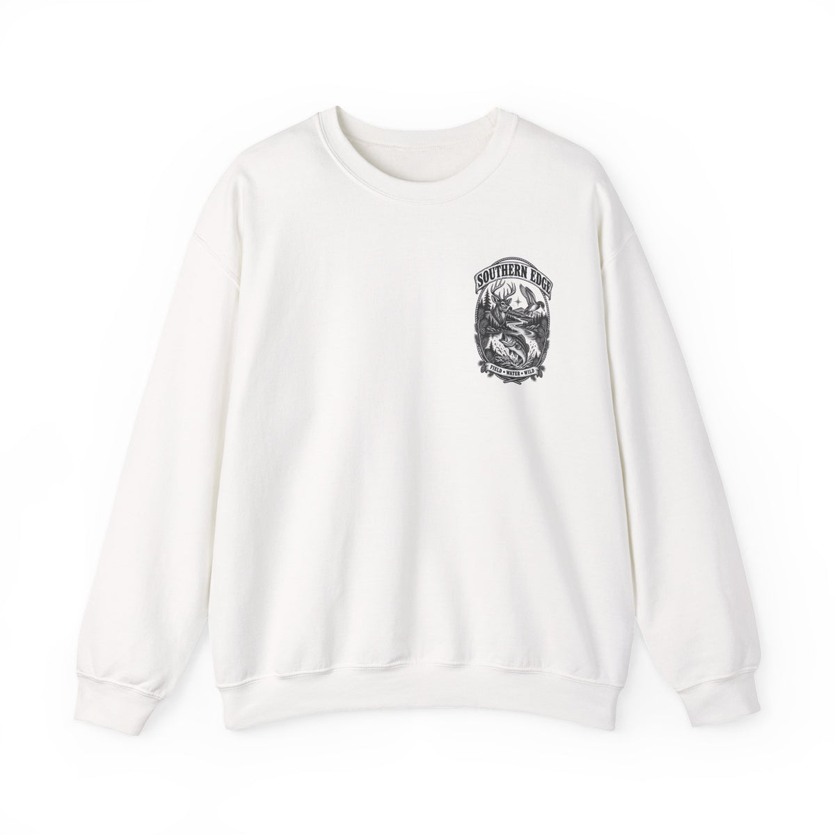 Southern Edge Outdoor Crewneck Sweatshirt — Field Water Wild Graphic