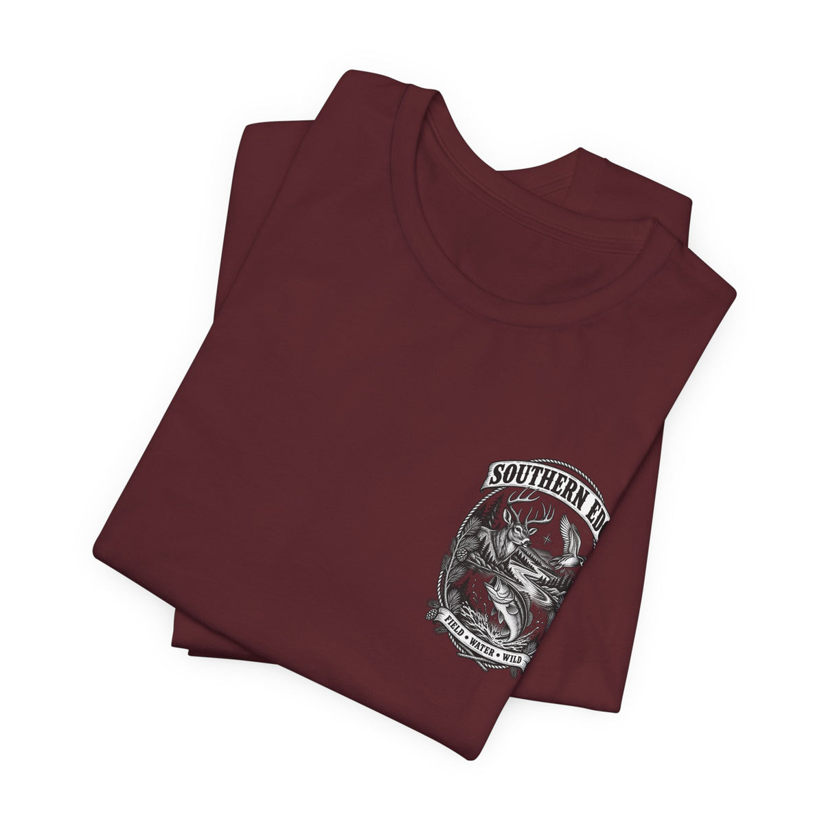 Southern Born Fishing Skull Tee — Vintage Angler Short Sleeve Shirt