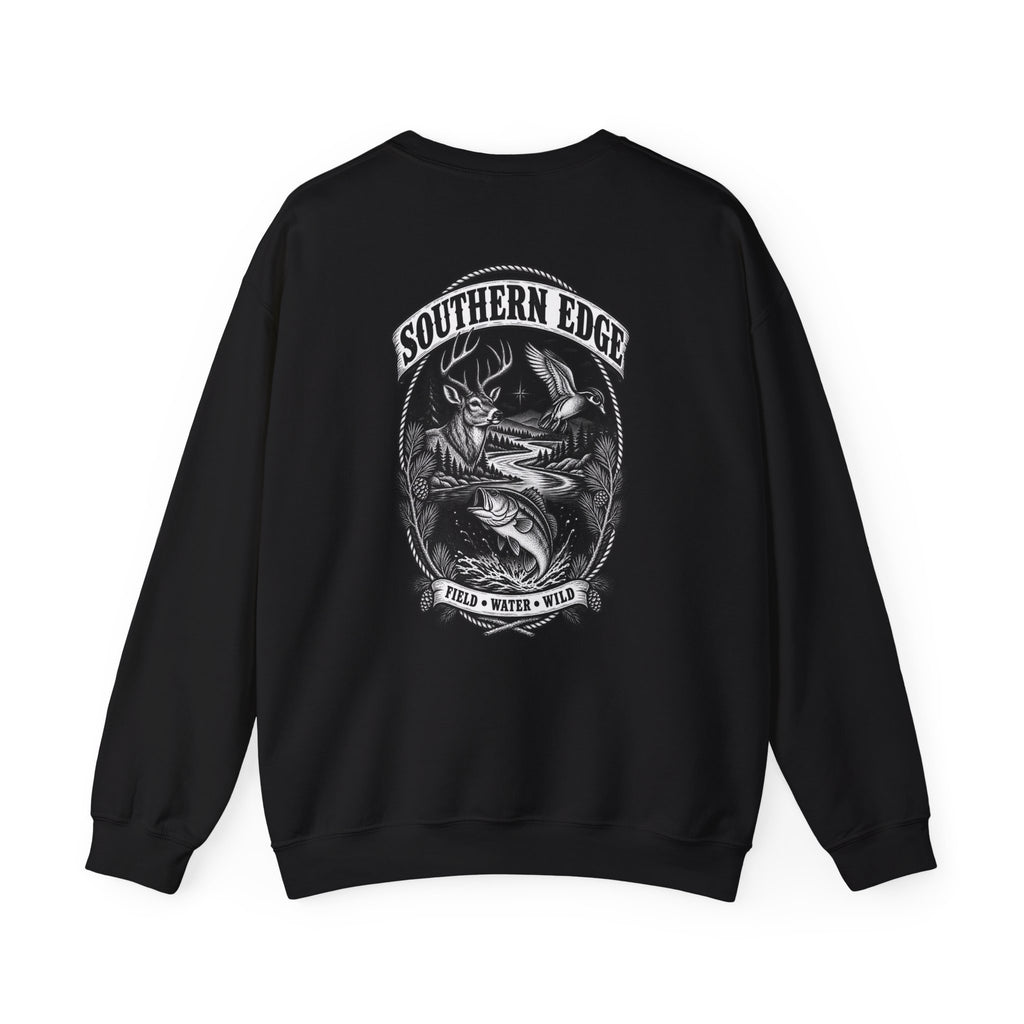 Southern Edge Outdoor Crewneck Sweatshirt — Field Water Wild Graphic
