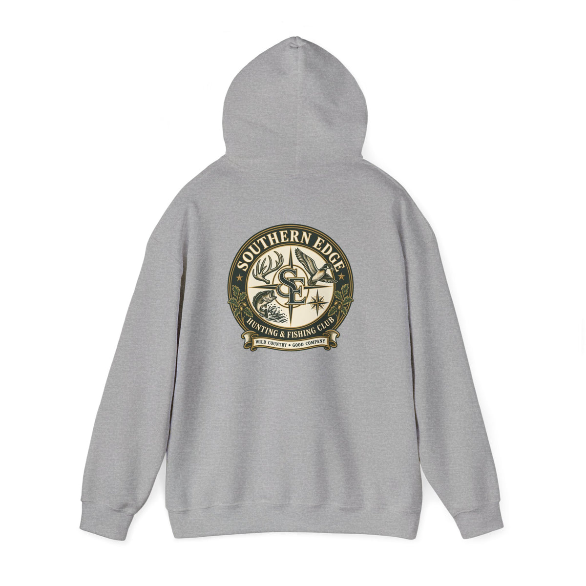 Hoodie — Vintage Green Camo Bear Patch Chest Sweatshirt