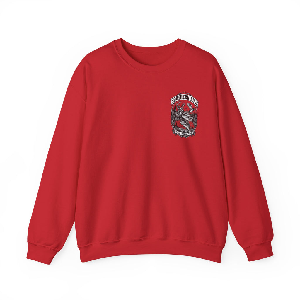 Southern Edge Outdoor Crewneck Sweatshirt — Field Water Wild Graphic