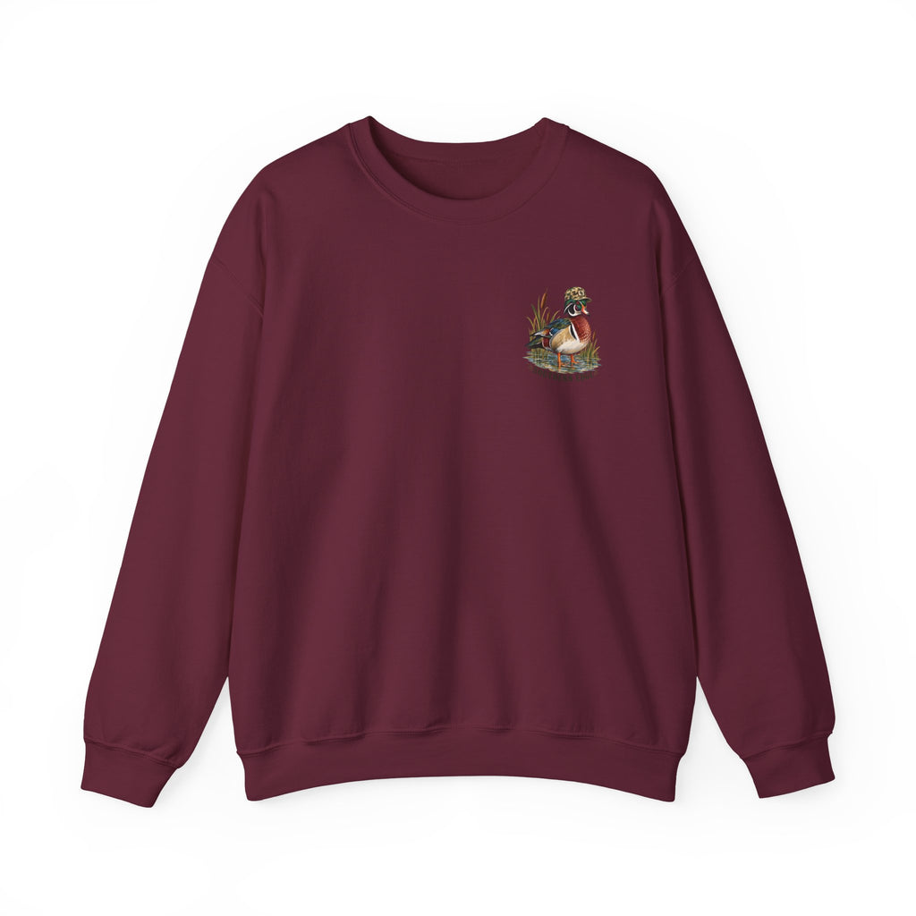 Duck Hunting Crewneck Sweatshirt — "Southern Edge" Wood Duck Graphic