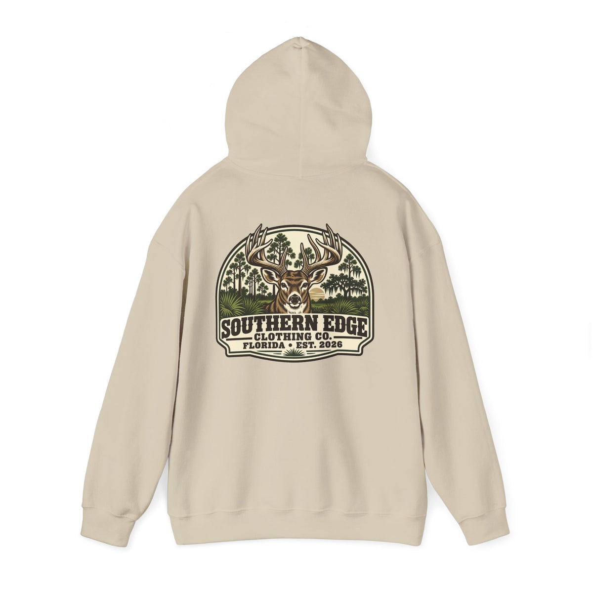 Camo Patch Hoodie — Small Camouflage Chest Patch Hooded Sweatshirt