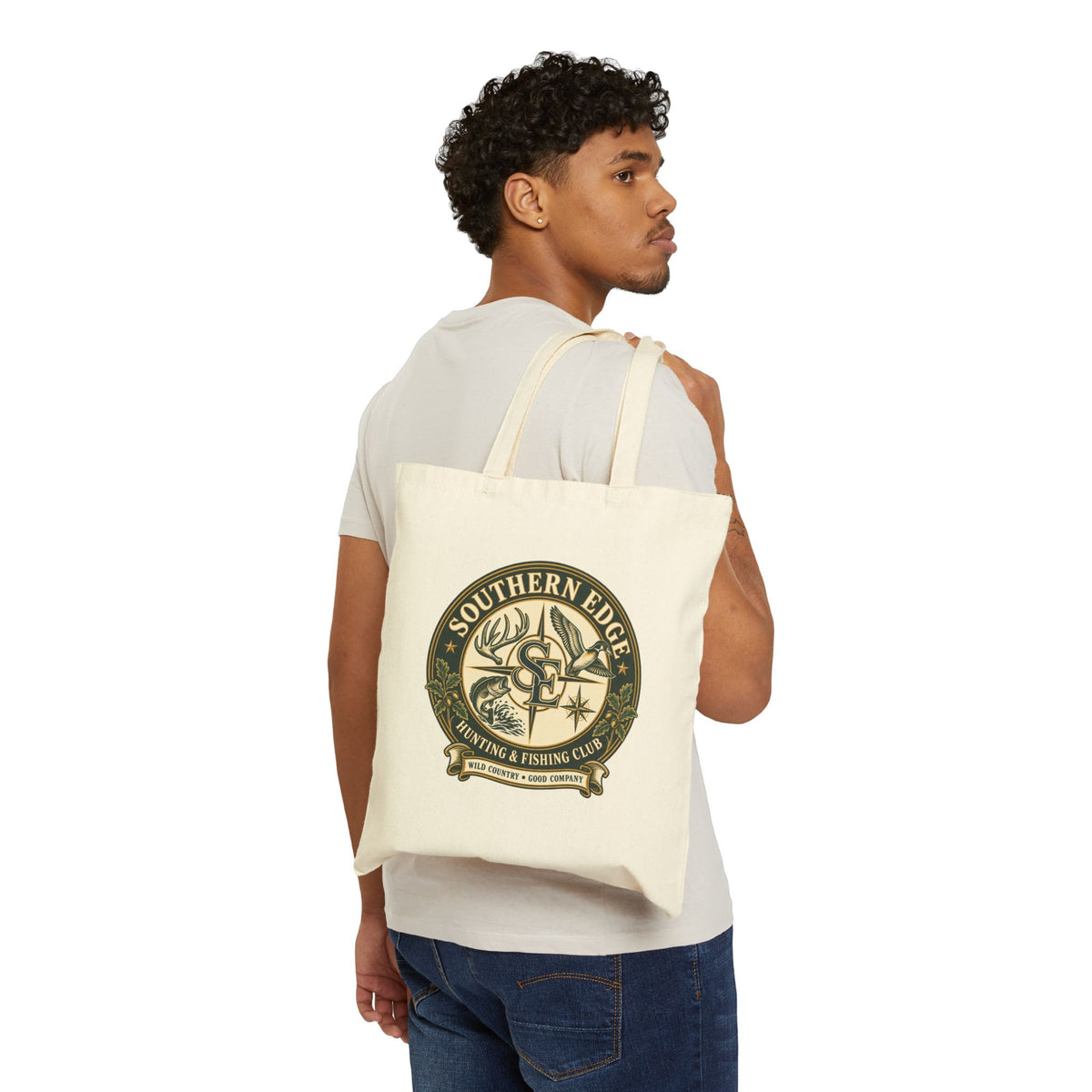Vintage Forest Crest Tote Bag – Eco-Friendly Cotton Canvas