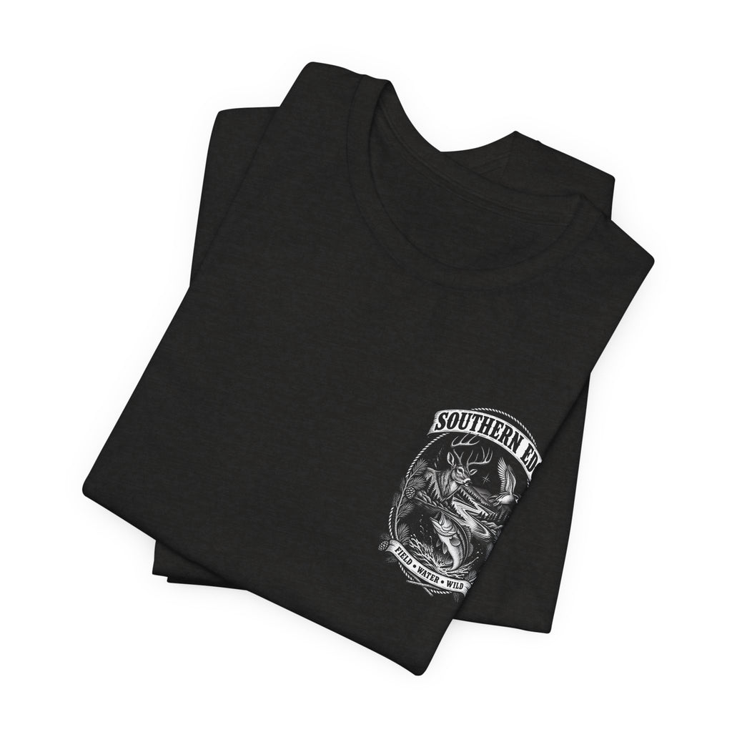 Southern Born Fishing Skull Tee — Vintage Angler Short Sleeve Shirt