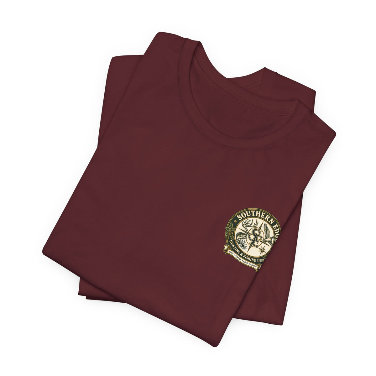 Adventure Patch Tee — 'Campfire Crew' Emblem Short Sleeve T-Shirt