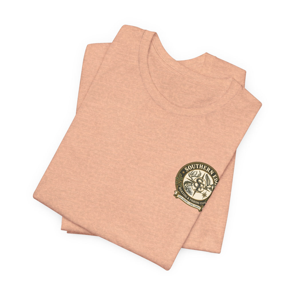 Adventure Patch Tee — 'Campfire Crew' Emblem Short Sleeve T-Shirt