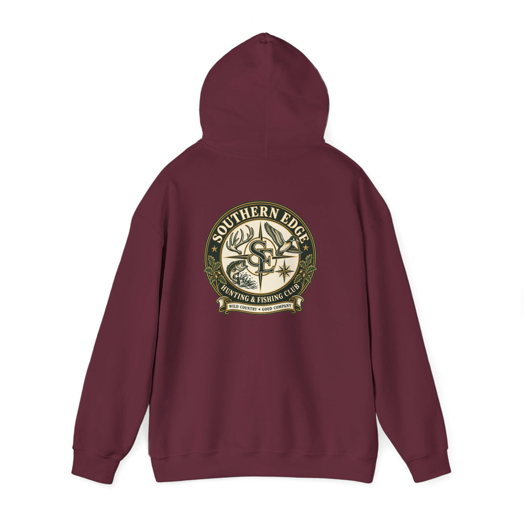 Hoodie — Vintage Green Camo Bear Patch Chest Sweatshirt