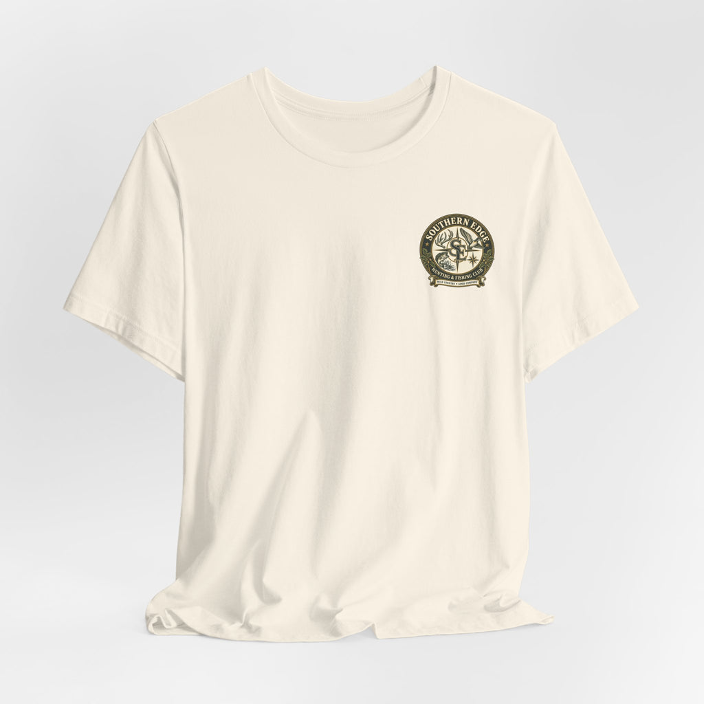 Adventure Patch Tee — 'Campfire Crew' Emblem Short Sleeve T-Shirt