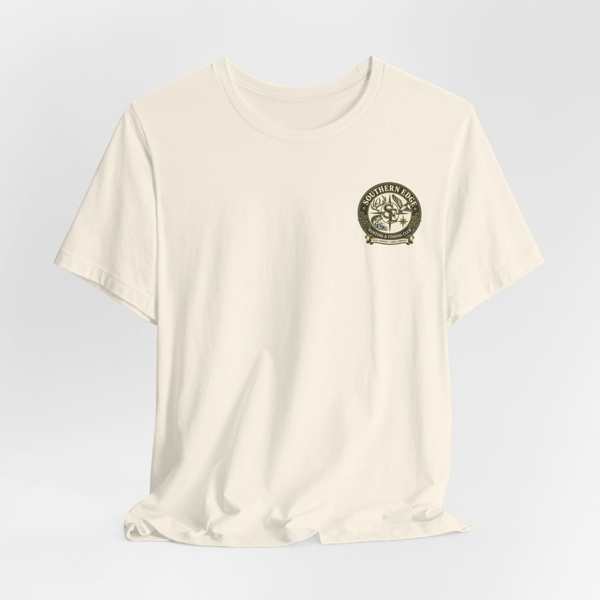 Adventure Patch Tee — 'Campfire Crew' Emblem Short Sleeve T-Shirt