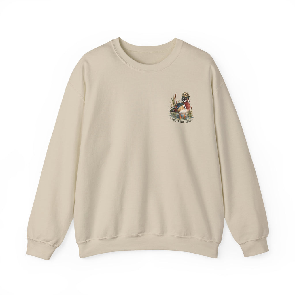 Duck Hunting Crewneck Sweatshirt — "Southern Edge" Wood Duck Graphic