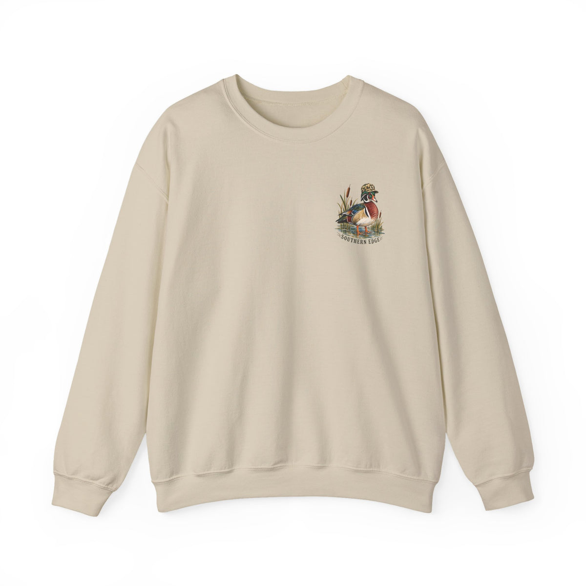 Duck Hunting Crewneck Sweatshirt — "Southern Edge" Wood Duck Graphic