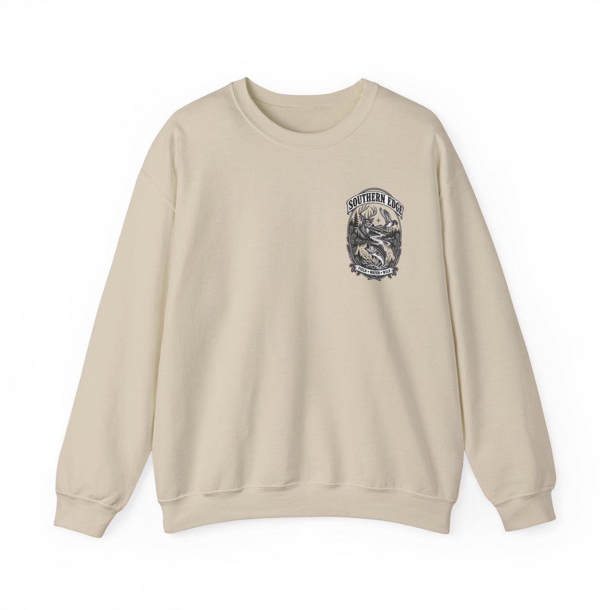 Southern Edge Outdoor Crewneck Sweatshirt — Field Water Wild Graphic