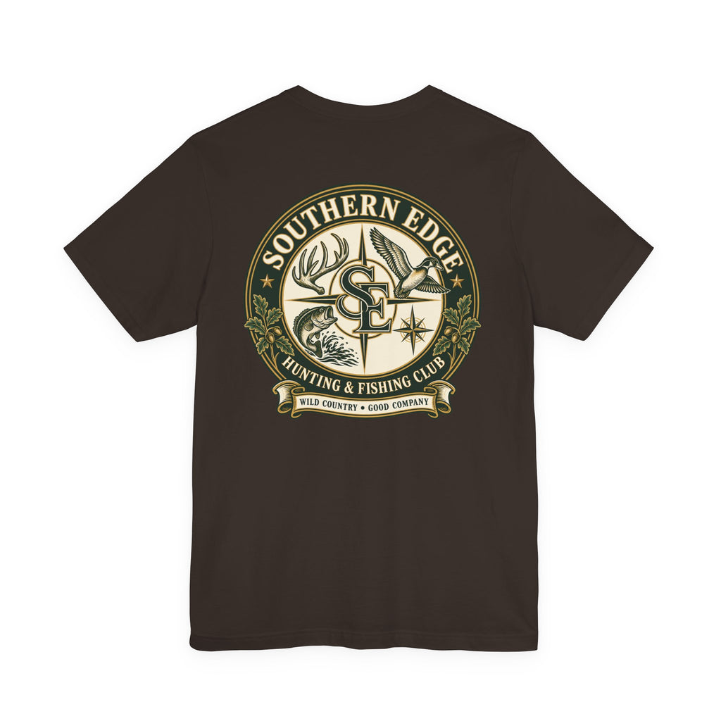 Adventure Patch Tee — 'Campfire Crew' Emblem Short Sleeve T-Shirt