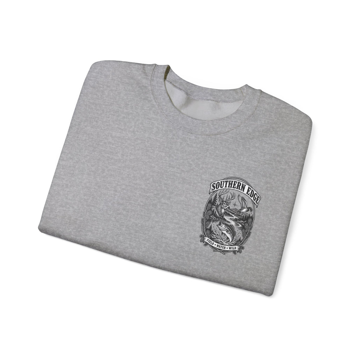 Southern Edge Outdoor Crewneck Sweatshirt — Field Water Wild Graphic