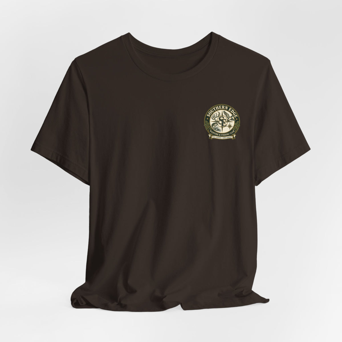 Adventure Patch Tee — 'Campfire Crew' Emblem Short Sleeve T-Shirt