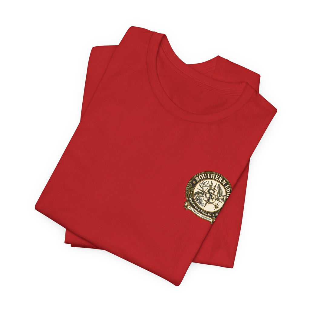 Adventure Patch Tee — 'Campfire Crew' Emblem Short Sleeve T-Shirt