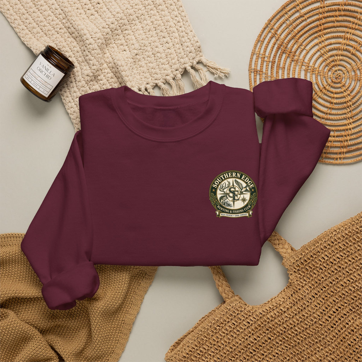 Hunting & Fishing Crewneck Sweatshirt — Southern Edge Club Logo
