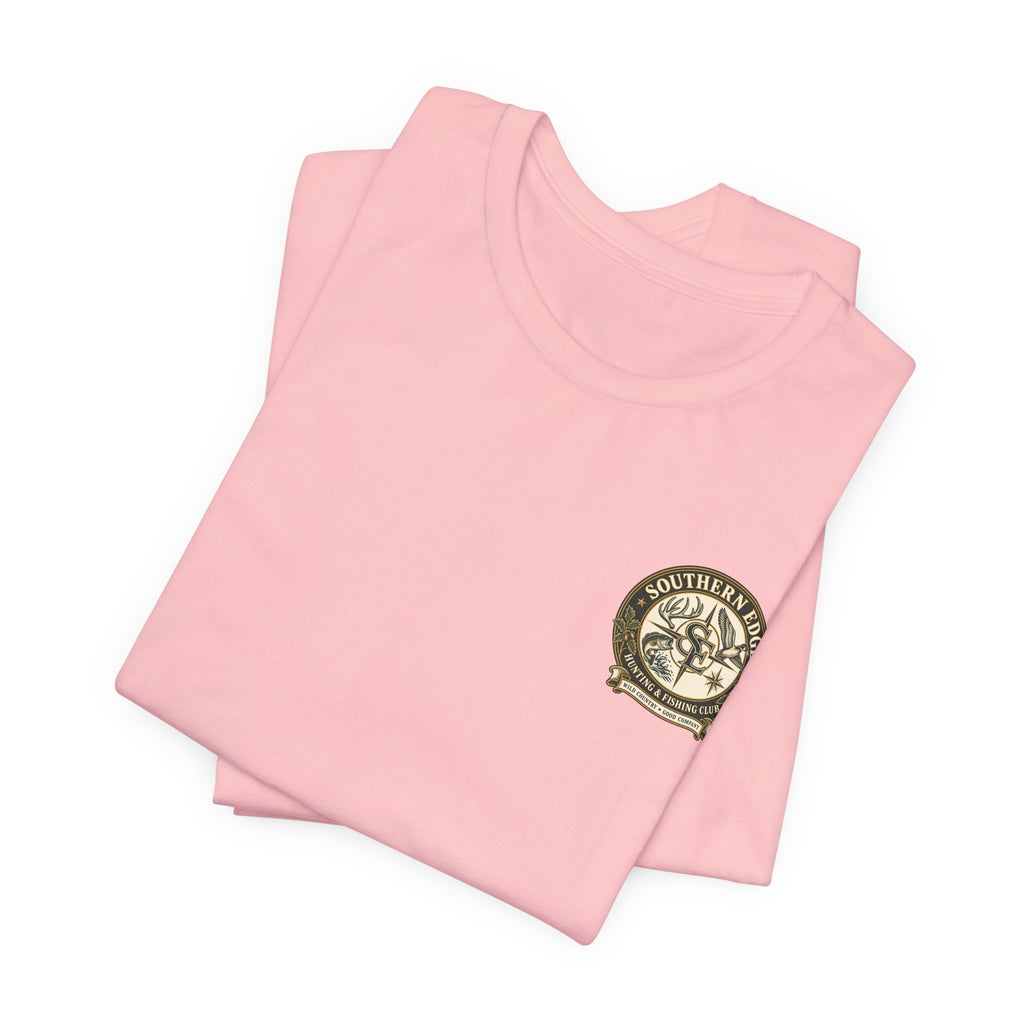 Adventure Patch Tee — 'Campfire Crew' Emblem Short Sleeve T-Shirt