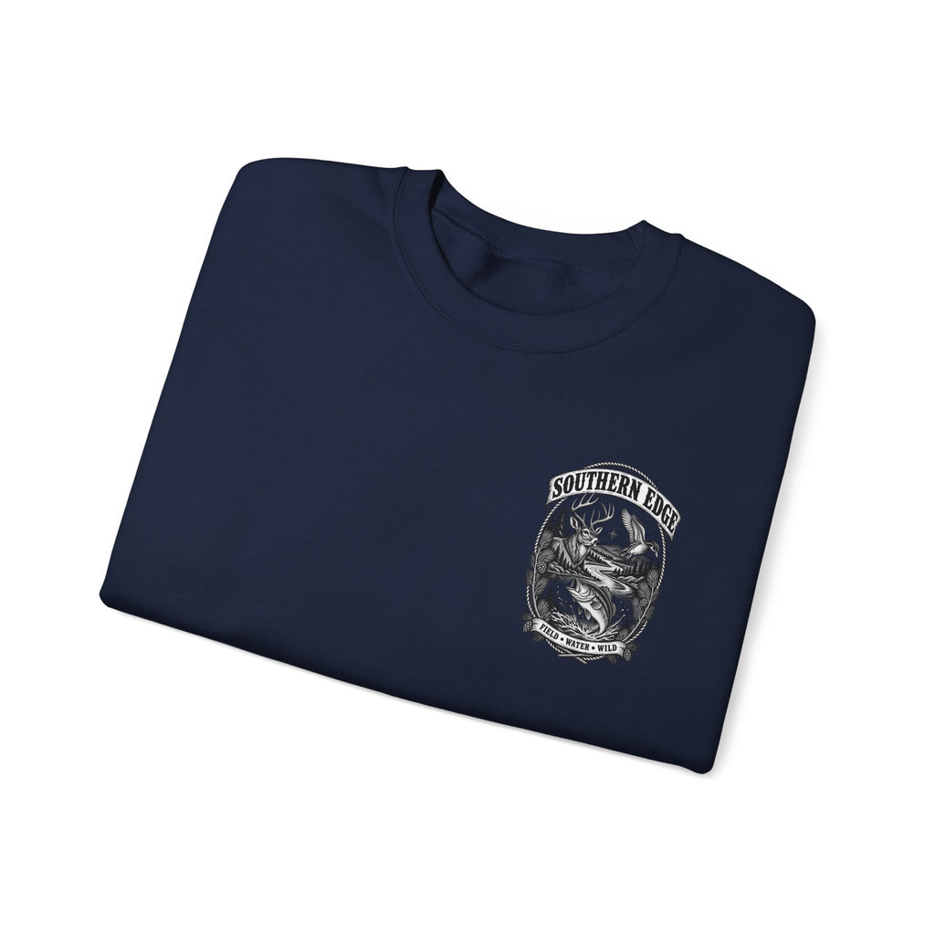 Southern Edge Outdoor Crewneck Sweatshirt — Field Water Wild Graphic