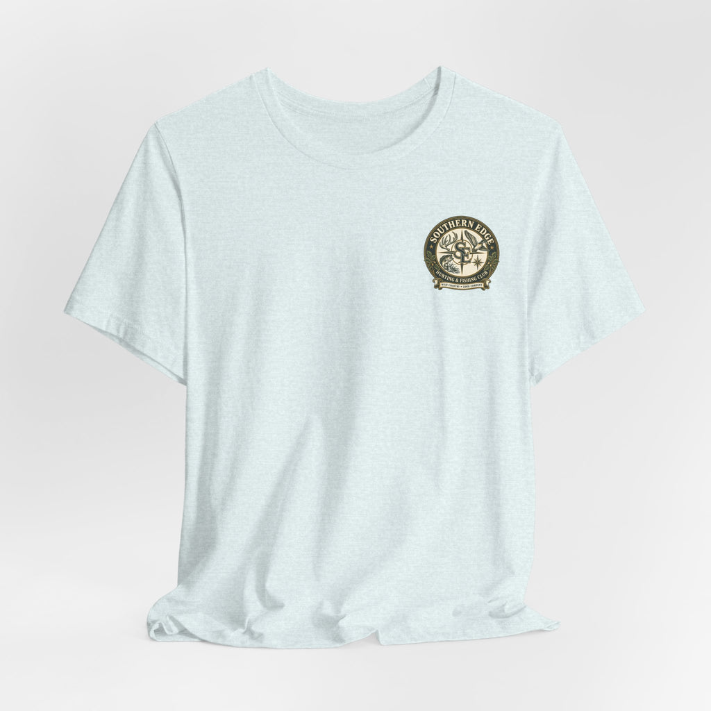 Adventure Patch Tee — 'Campfire Crew' Emblem Short Sleeve T-Shirt