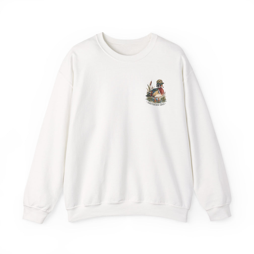 Duck Hunting Crewneck Sweatshirt — "Southern Edge" Wood Duck Graphic