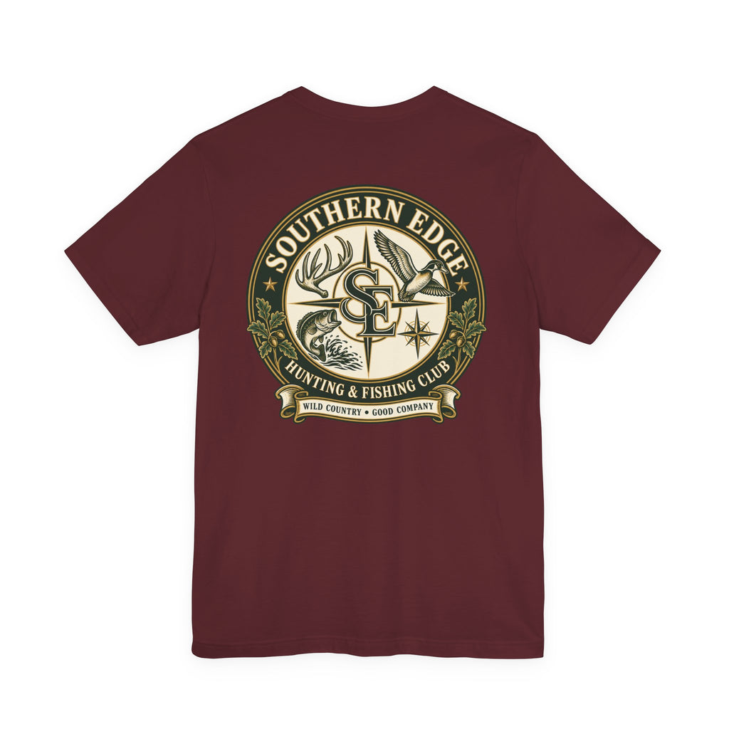 Adventure Patch Tee — 'Campfire Crew' Emblem Short Sleeve T-Shirt