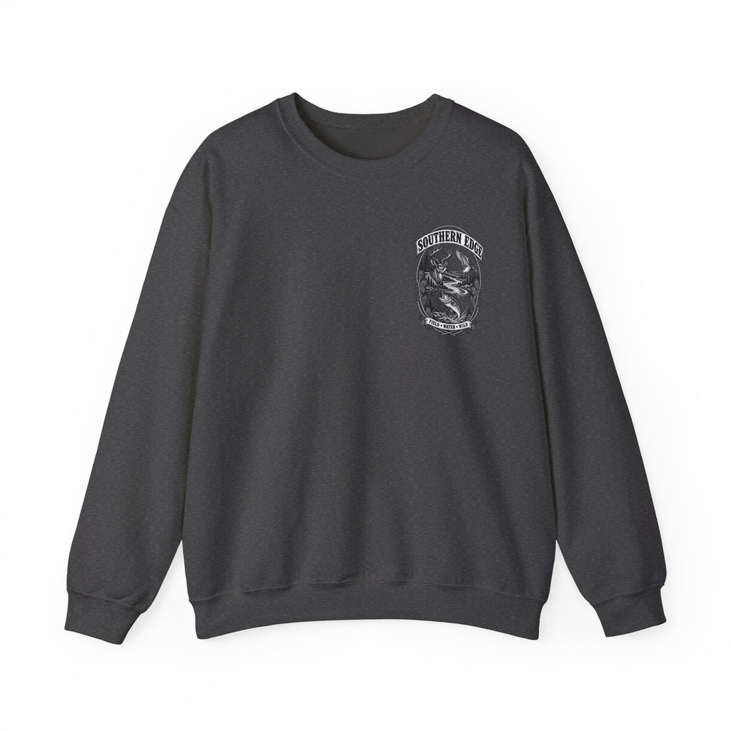 Southern Edge Outdoor Crewneck Sweatshirt — Field Water Wild Graphic