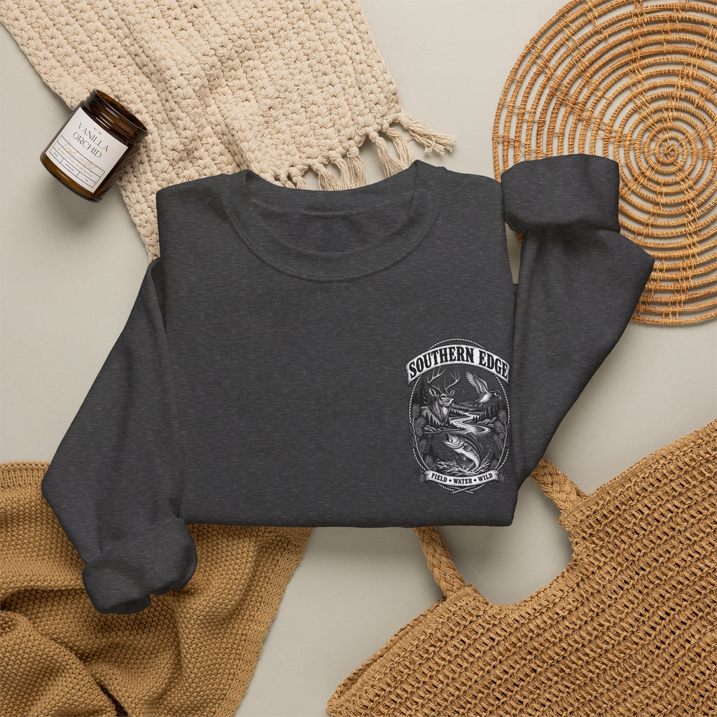 Southern Edge Outdoor Crewneck Sweatshirt — Field Water Wild Graphic