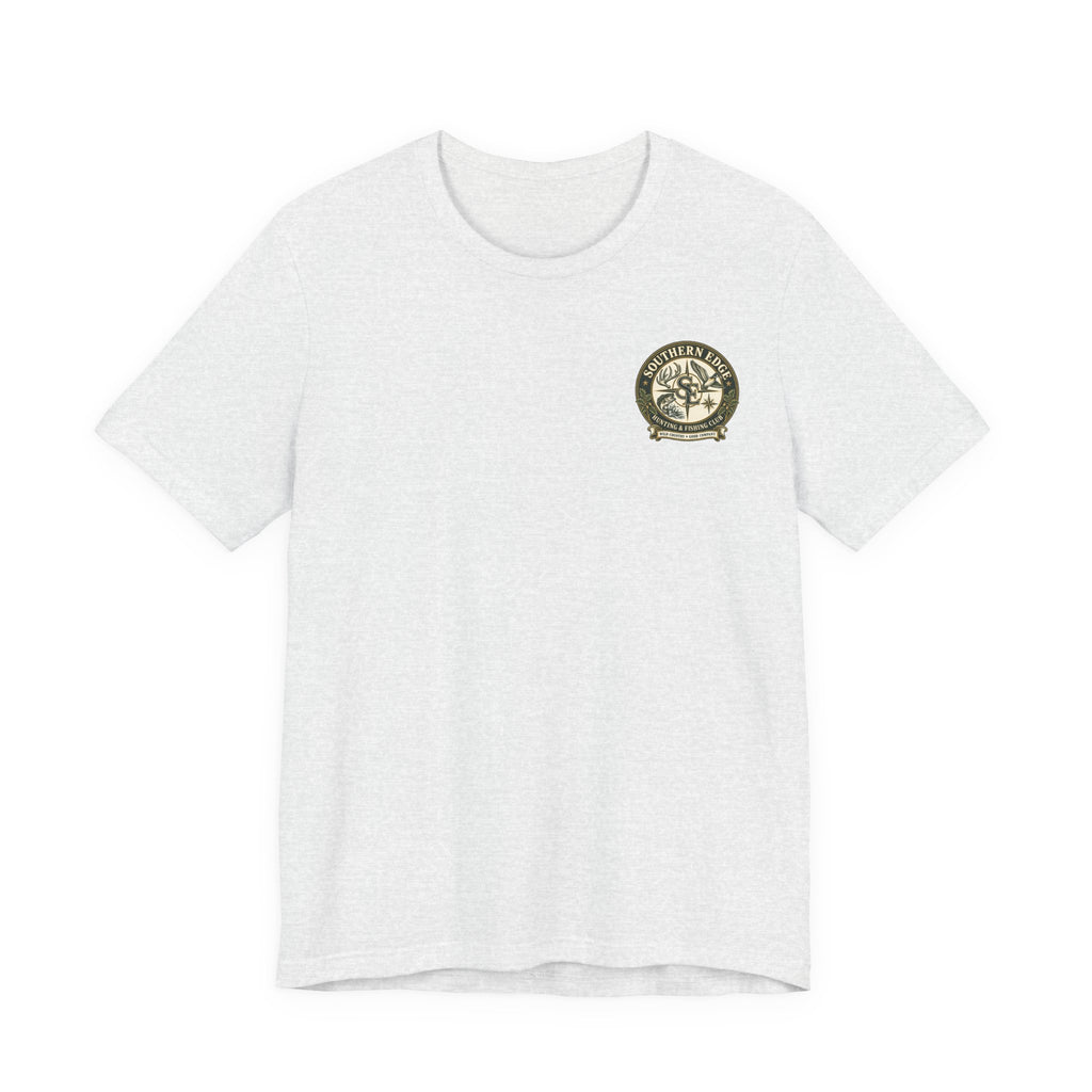 Adventure Patch Tee — 'Campfire Crew' Emblem Short Sleeve T-Shirt