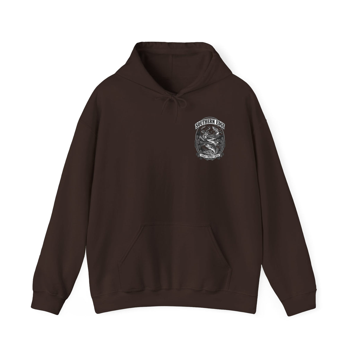 Horror Skull Chest Pocket Hoodie — Gothic Vintage Grunge Sweatshirt