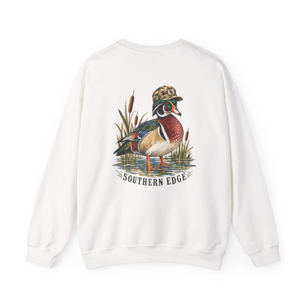 Duck Hunting Crewneck Sweatshirt — "Southern Edge" Wood Duck Graphic