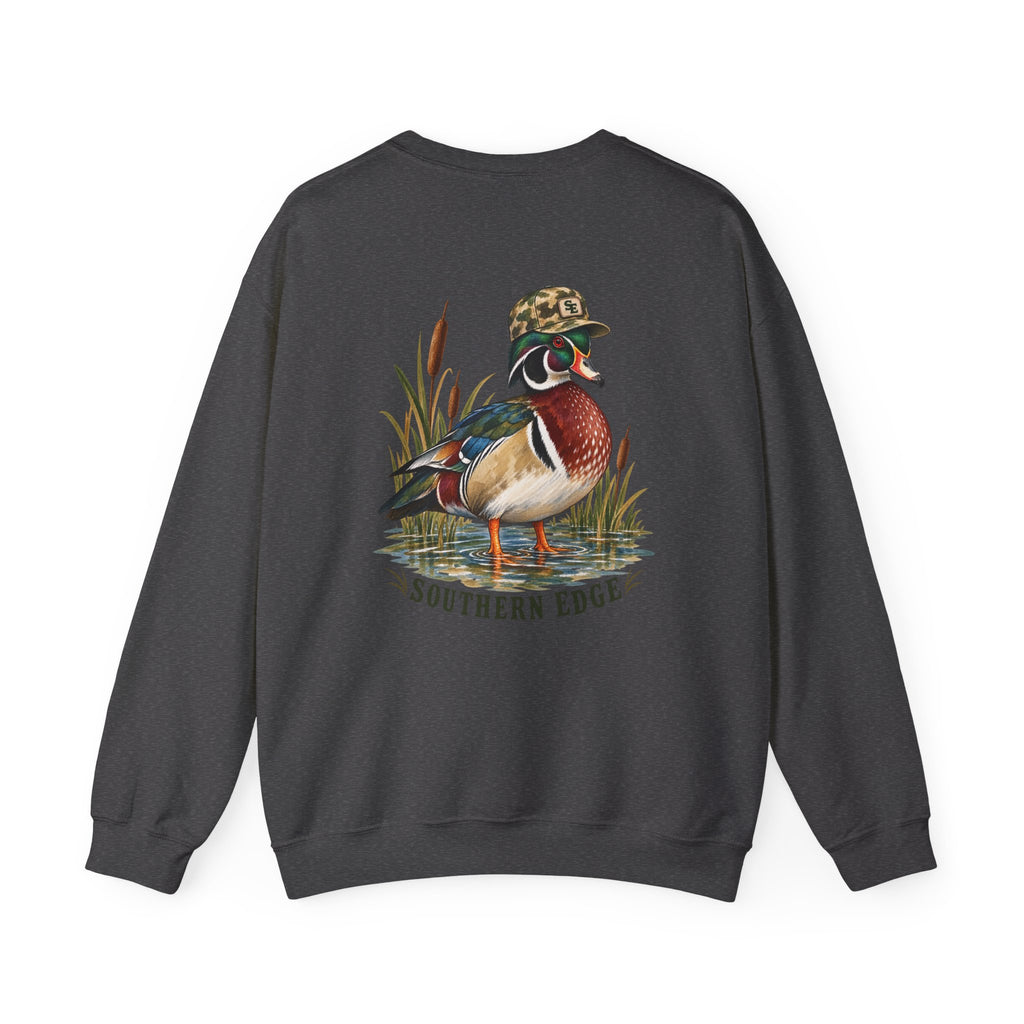 Duck Hunting Crewneck Sweatshirt — "Southern Edge" Wood Duck Graphic