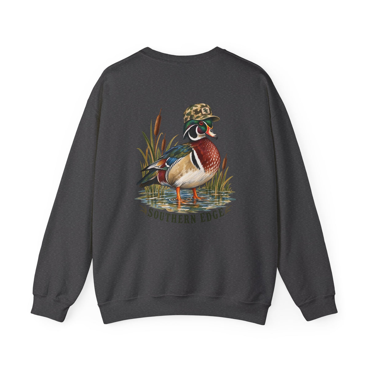 Duck Hunting Crewneck Sweatshirt — "Southern Edge" Wood Duck Graphic