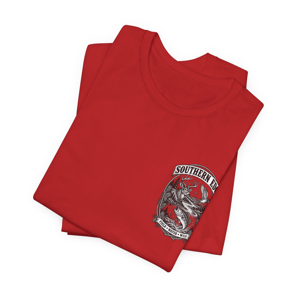 Southern Born Fishing Skull Tee — Vintage Angler Short Sleeve Shirt