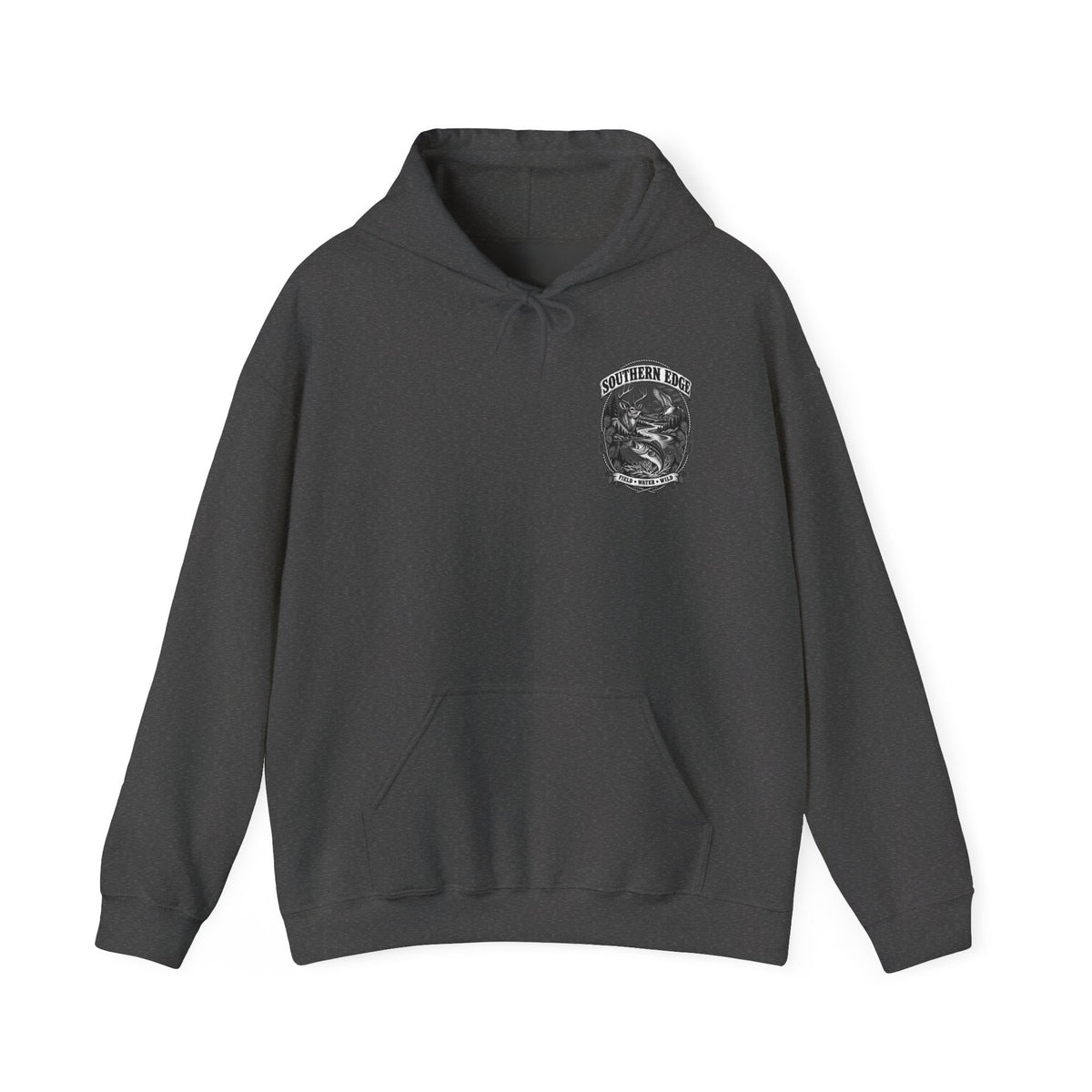 Horror Skull Chest Pocket Hoodie — Gothic Vintage Grunge Sweatshirt