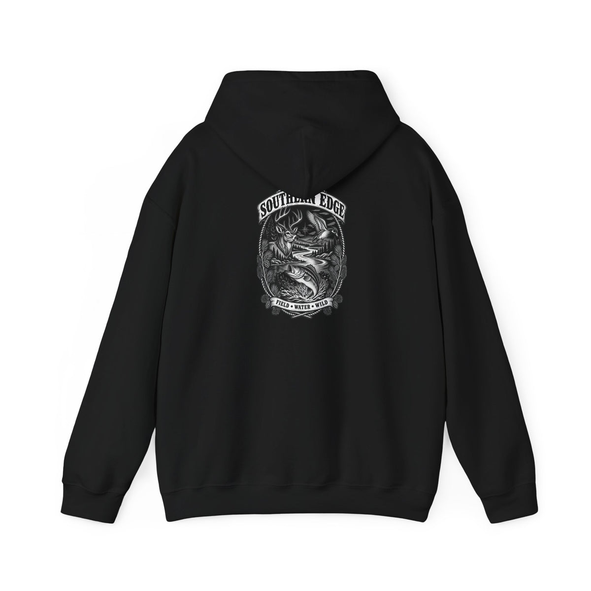 Horror Skull Chest Pocket Hoodie — Gothic Vintage Grunge Sweatshirt