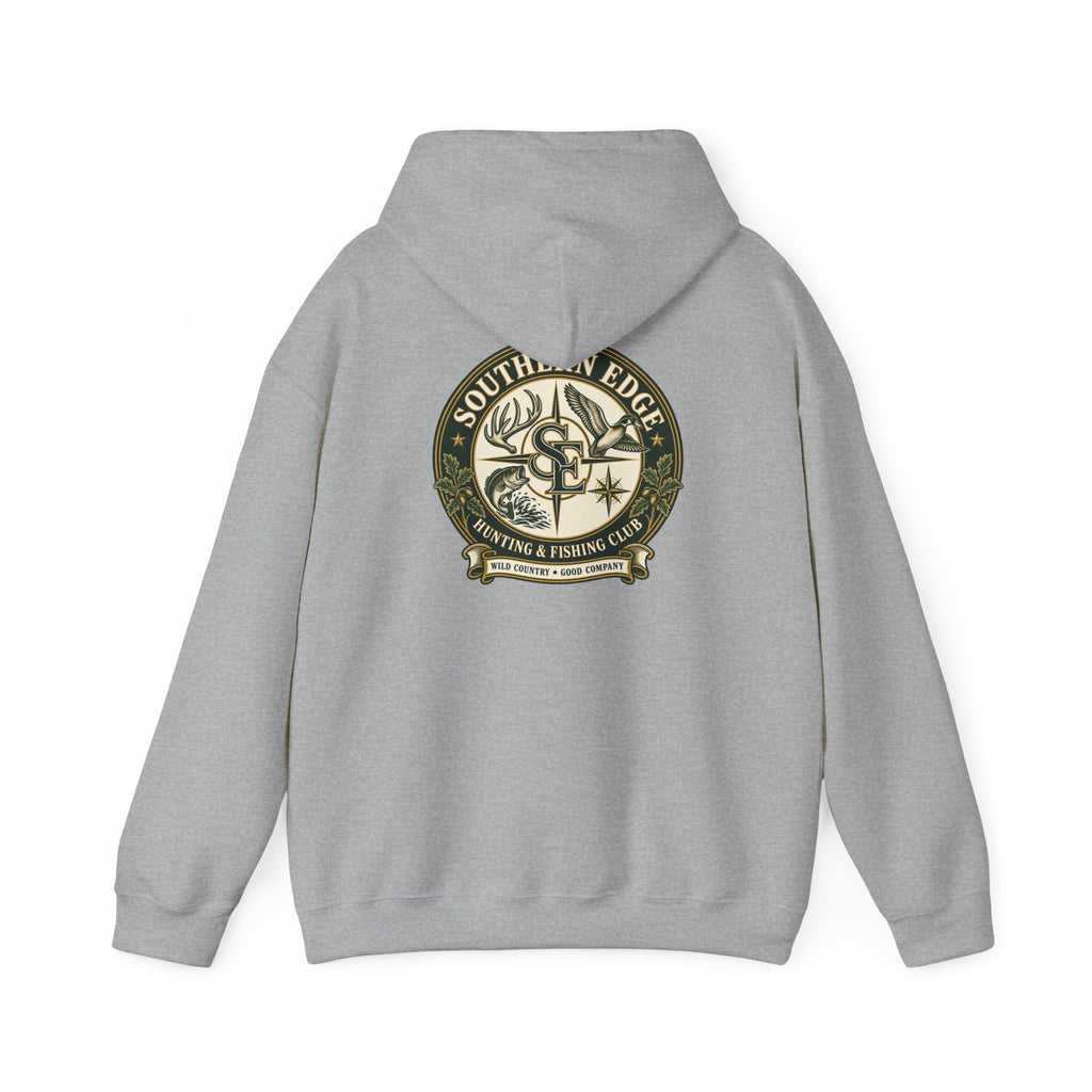 Hoodie — Vintage Green Camo Bear Patch Chest Sweatshirt