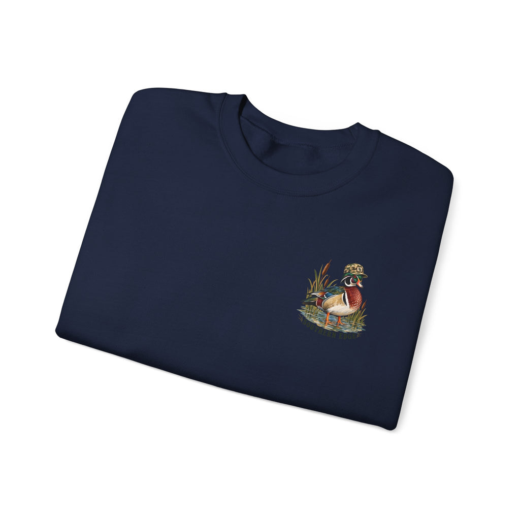 Duck Hunting Crewneck Sweatshirt — "Southern Edge" Wood Duck Graphic